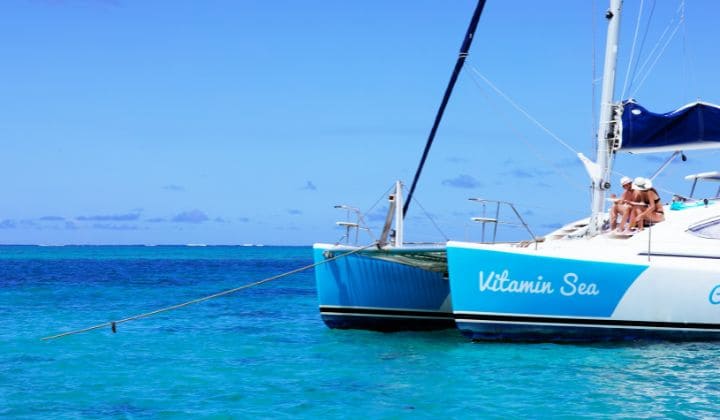 Couple on a Catamaran