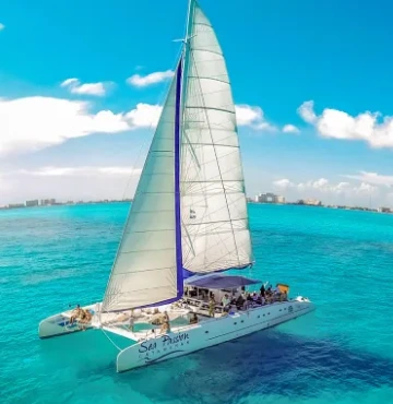 Side view of catamaran sea passion