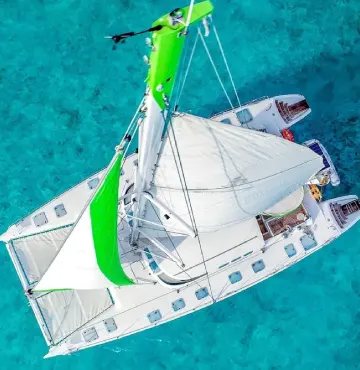 top view of tiare catamaran